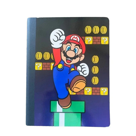 Nintendo Super Mario Lined Notebook Unused 7.5" x 9" Small Shelfware on Corner - Picture 1 of 15